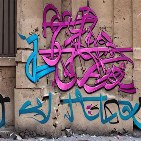 Arabic Graffiti Writing In Paris 3d Photorealistic Openart