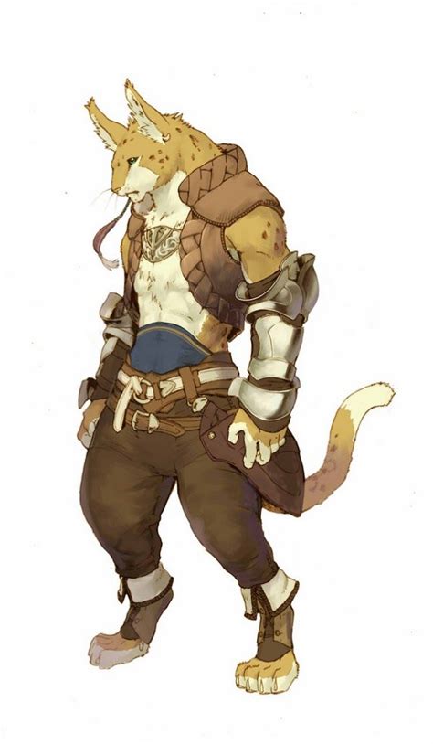 Character Design Illustration Of Warrior Feline Character Design