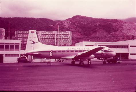 Aeropostal, HS748, YV-C-AMC, c1950s/60s, Air Britain slide 