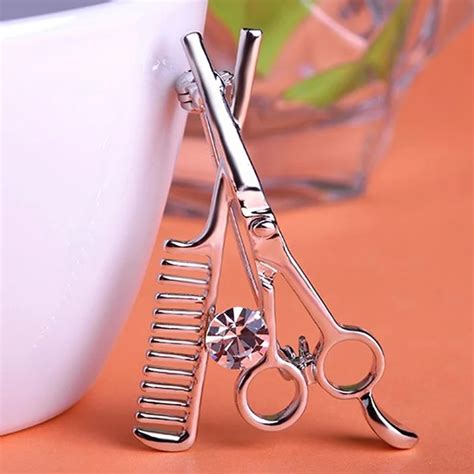 Blucome One Lot Selling Tool Jewelry Scissors Combs Brooch For