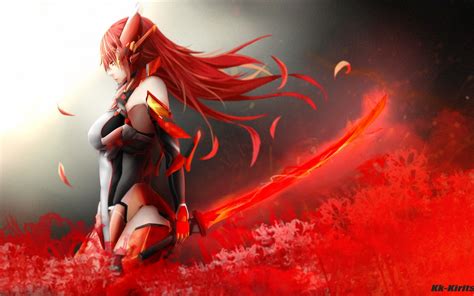 Red Anime Girl K Wallpapers Wallpaper Cave