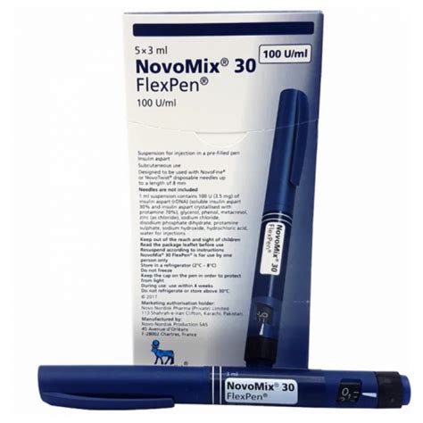 Novomix 30 Flexpen 100 Units Ml Insulin Aspart Protamine Insulin