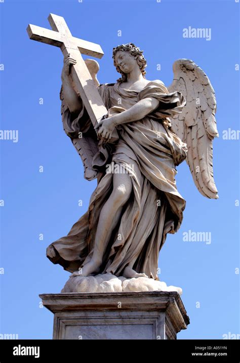 Angel Statue On The Ponte Sant Angelo Rome Italy Stock Photo Alamy