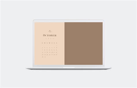 Free Download October 2022 Desktop Calendar Wallpaper Minimal Aesthetic