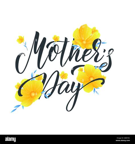 Mothers Day Mothers Day Greeting Card With Flowers And Lettering Stock Vector Image And Art Alamy