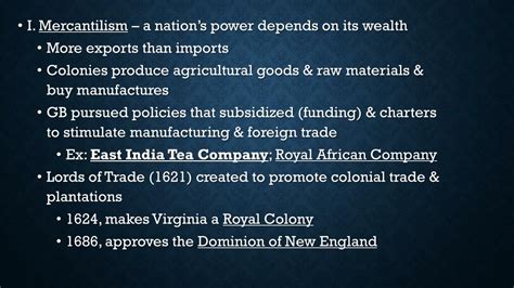 Ppt Mercantilism And The Causes Of The American Revolution Powerpoint
