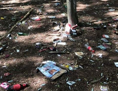 Photos Show Essex Woodland Littered With Bottles Gas Canisters And Rubbish After Illegal Rave