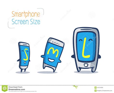 Smart Phone Cartoon Size Comparison 44724303