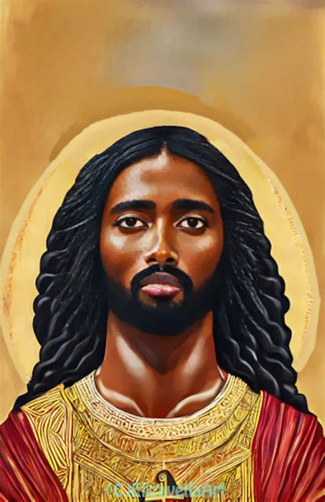 Beautiful Black African Jesus Christ Man Art Digital Painting Etsy