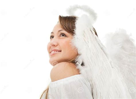 Beautiful Blonde Angel Against White Background Stock Image Image Of Fashion Background 19187241