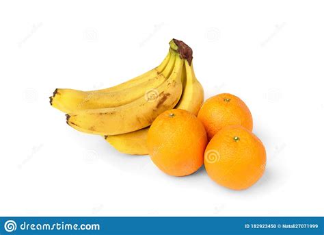 Banana And Orange Isolated On White Background Stock Photo Image Of