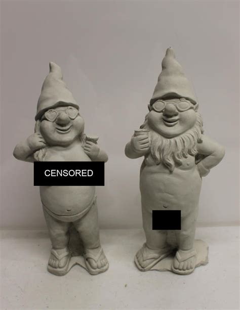 Naughty Gnomes Concrete Garden Gnomes Naked Etsy