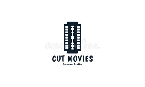 Razor Blade With Movie Logo Vector Icon Illustration Design Stock