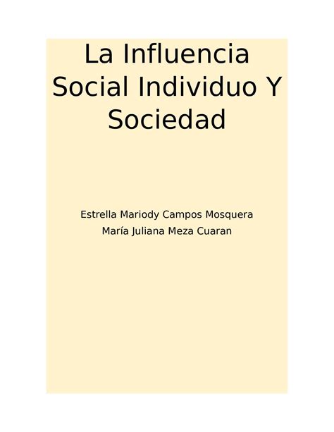 Calaméo La Influencia Social Individuo Y Sociedad