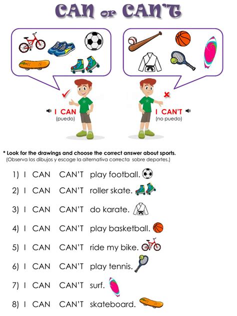 2nd Grade @ English Cervantes: Can / Can't