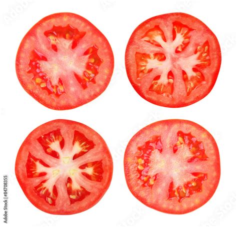 Tomato Slice Isolated On White Background Stock Photo And Royalty