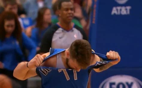 Mavs Luka Doncic Rips Jersey After Failed 3 Pointer