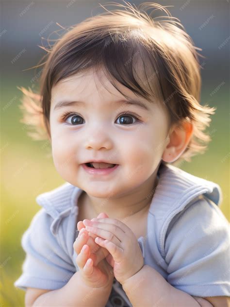 Premium Ai Image A Cute Baby Girl Smiling