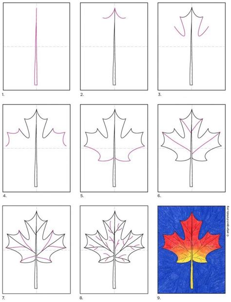 Step 3 with a transparent brown pencil line i added the leaf veins and a thin stem. How to Draw a Maple Leaf · Art Projects for Kids | Maple ...
