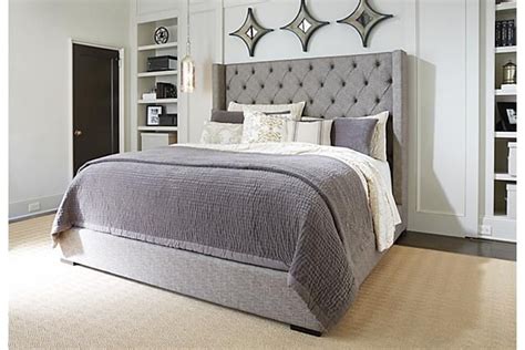 Gray Sorinella Queen Upholstered Bed View 1 Upholstered Beds