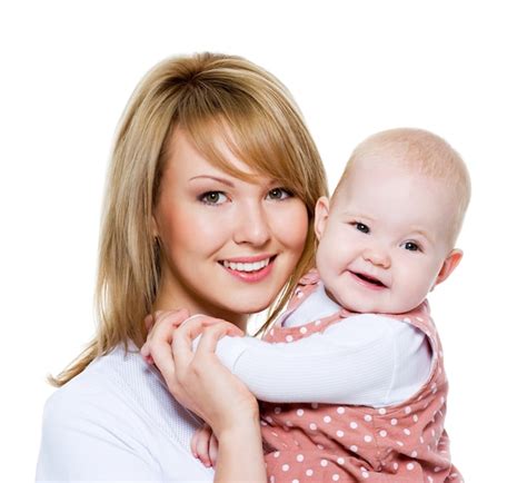 Free Photo Portrait Of A Beautiful Happy Mother With Baby Isolated On
