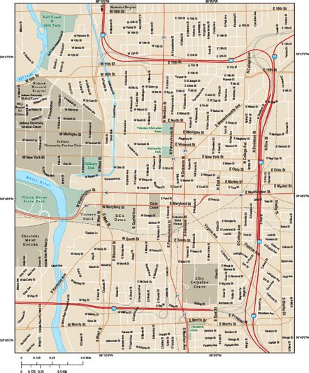 Indianapolis Downtown Wall Map By Map Resources Mapsales