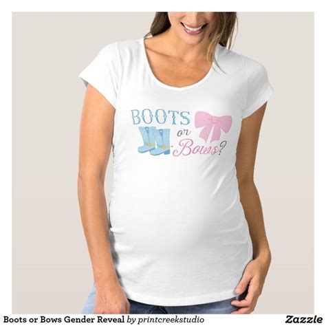 5 out of 5 stars (514) $ 3.50. Boots or Bows Gender Reveal Maternity T-Shirt | Shirts ...