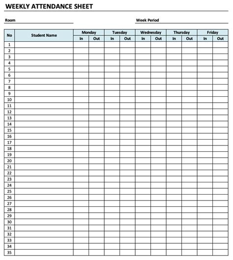 Daycare Attendance Sheet The Spreadsheet Page