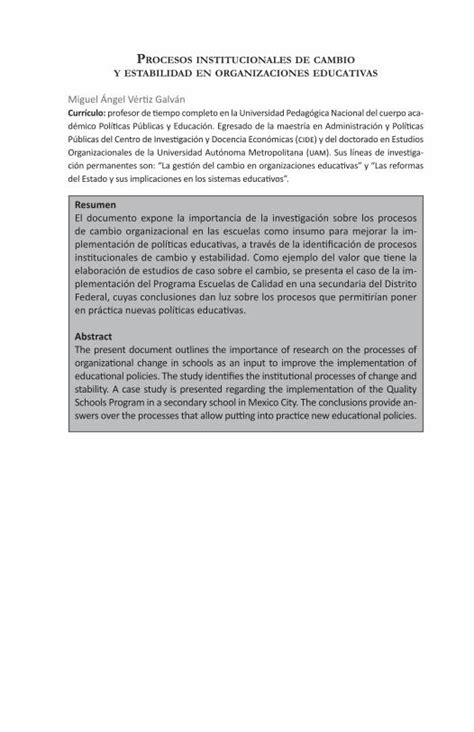 PDF P institucionales de cambio SciELO ción y decisiones que