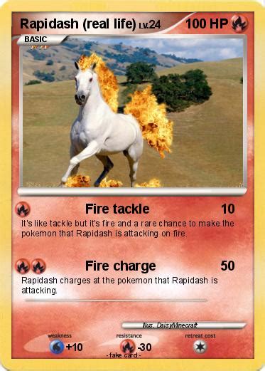 Pokémon Rapidash Real Life Fire Tackle My Pokemon Card