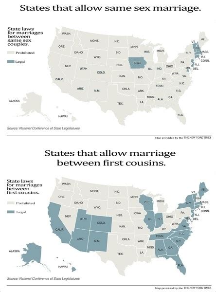how many states that ban gay marriage let you marry your cousin