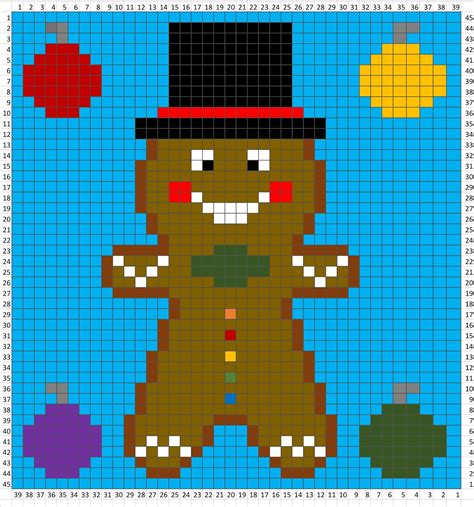 The Perfect Stitch Gingerbread Man Pixel Graph