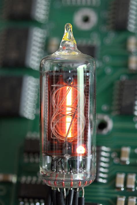nixie tubo indicador vacío dígito vidrio electrónico pantalla