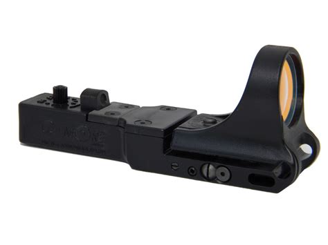 Super bright red dot with adjustable intensity and interchangeable dot module infinite adjustment for windage and elevation featuring positive locking screws attaches to most weaver or picatinny rail mounts or receivers. SR - SlideRide Red Dot Sight, Polymer Body, Standard ...