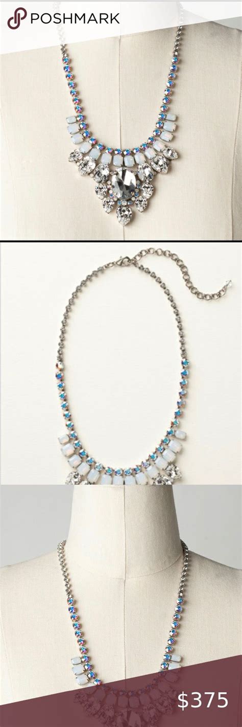 NWT White Bridal Statement Necklace Turquoise Necklace Beaded