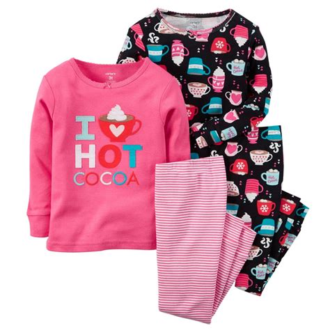 Carters Baby Clothing Outfit Girls 4 Piece Snug Fit Cotton Pjs I Love
