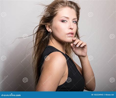 Young Sensual Model Woman Pose In Studio Stock Image Image Of