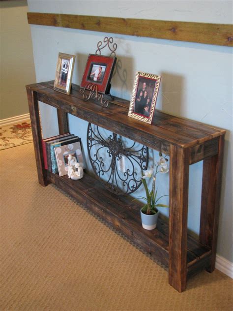 Modern Farmhouse Sofa Table Decor The Rustic Aged Look Of Weathered