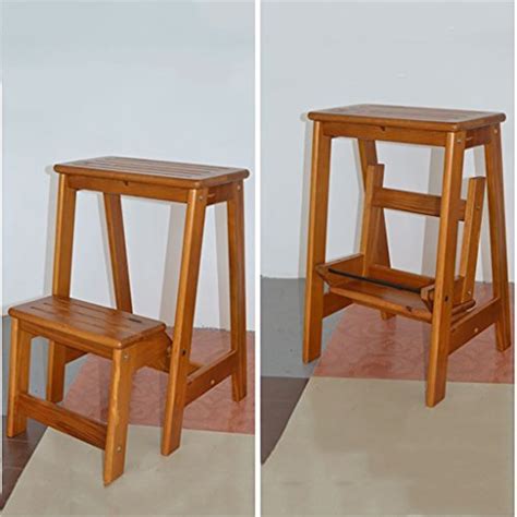 Buy Zemin Wooden Ladder Chair Folding Fold Up Library Step Ladder