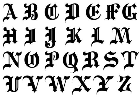 Gothic Font Alphabet Letters Lettering Alphabet Calligraphy Fonts