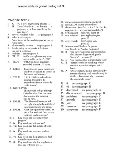 Ielts Reading Test Samples With Answers