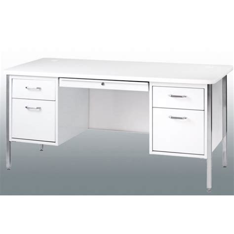 Functional, affordable teacher's desks from hertz furniture. Sandusky Lee Double Pedestal Rounded Corner Steel Desk (60 ...
