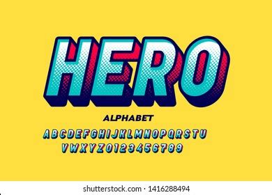 Comics Super Hero Style Font Alphabet Stock Vector Royalty Free