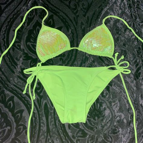 Charlotte Russe Womens Green Bikinis And Tankini Sets Depop