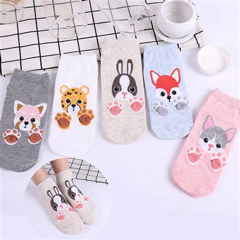 Buy Stylish New Girl Women Creative Low Cut Ankle Socks Cotton 3d Printed