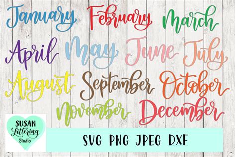 12 Months Of The Year Calendar Months Svg Png Dxf 427381 Hand