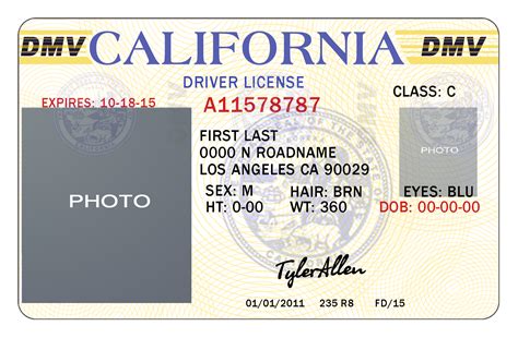 Editable Blank California Driver's License Template
