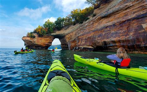 Pictured Rocks Kayaking The Only Tour With A Boat In Munising Michigan