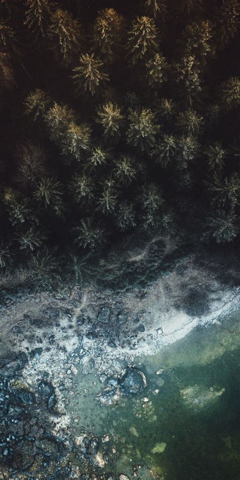 Download 1080x2160 Wallpaper Winter Aerial View Frozen Lake Nature