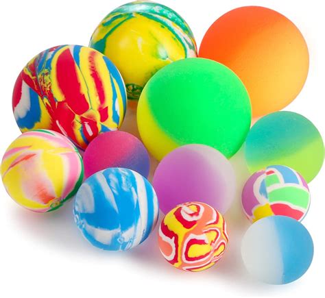 Pllieay 12pcs Bouncy Balls 3 Sizes Mixed Color Bouncing Balls And